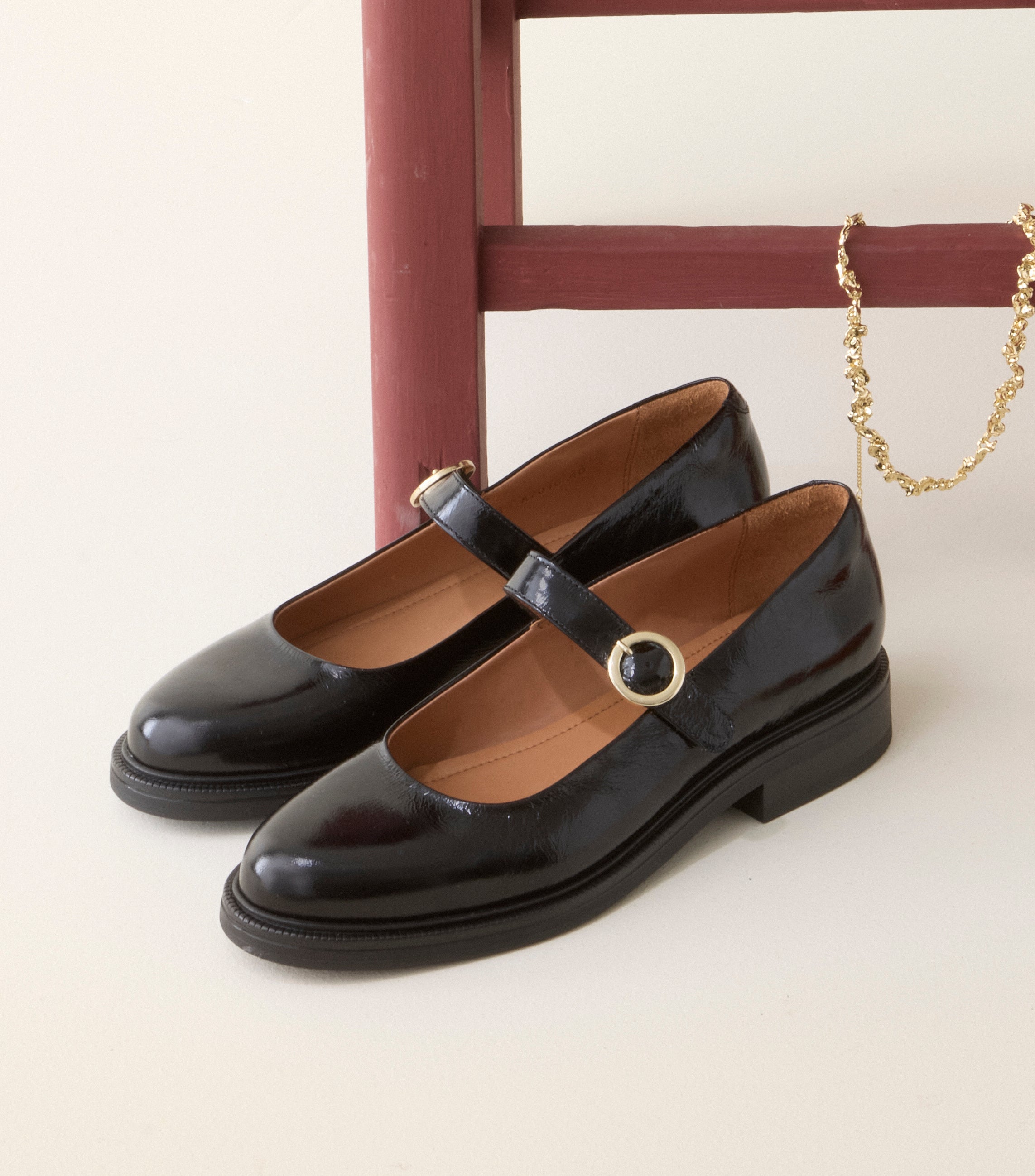 A7016 Mary Jane loafers - Black Naplack 260
